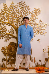 Cotton mirror work kurta