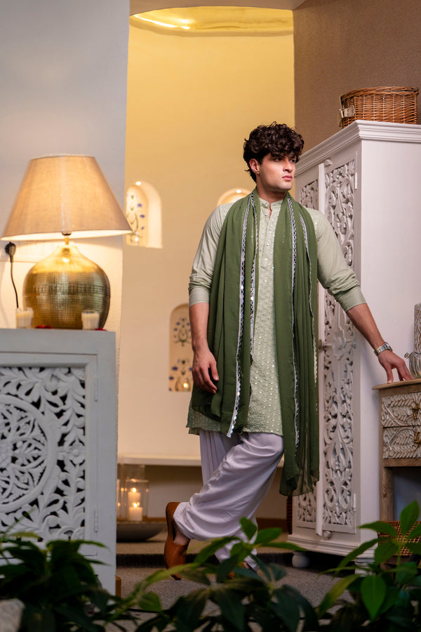 Mirror work kurta for men