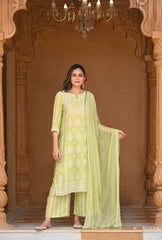 Indian suit set with chiffon dupatta