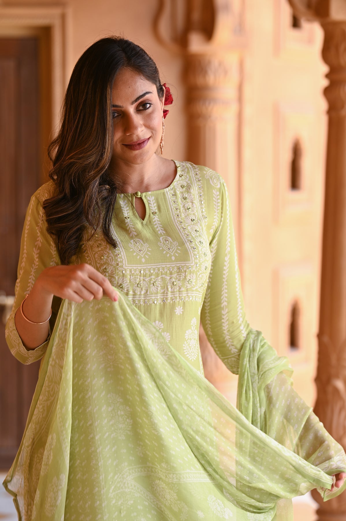 soft muslin fabric suit set