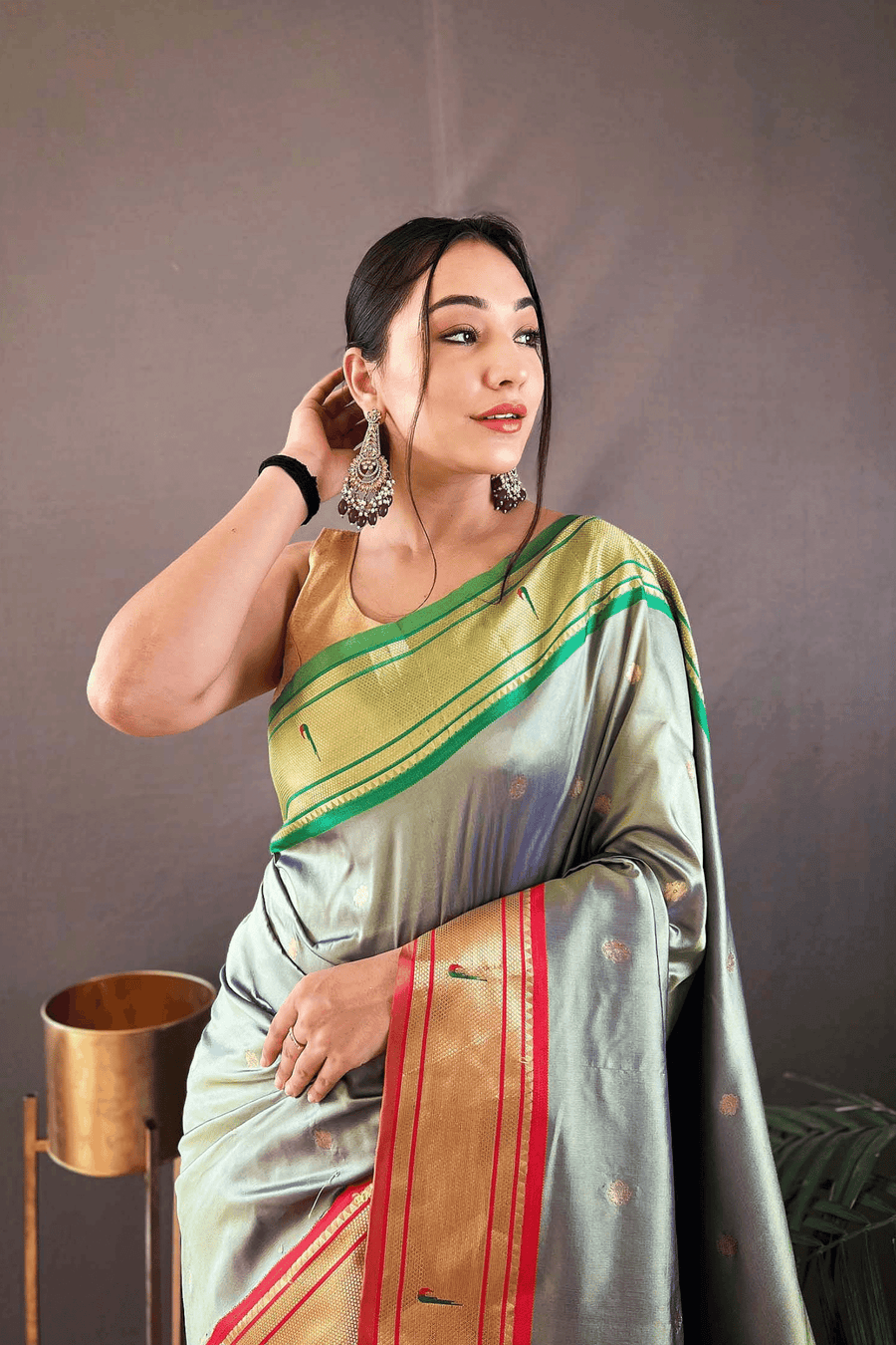 Pastel Green Ready to Wear Kamal Paithani Saree