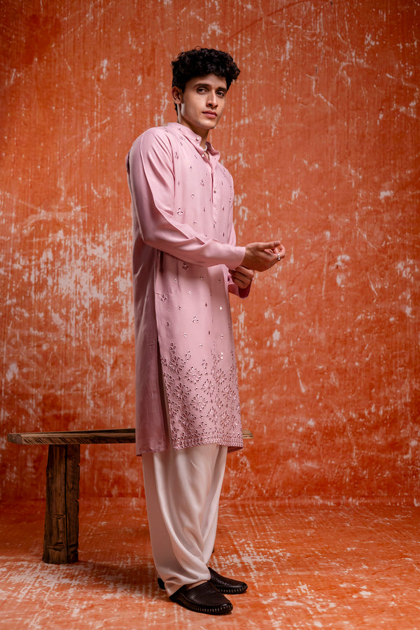 Pink kurta for Indian occasions