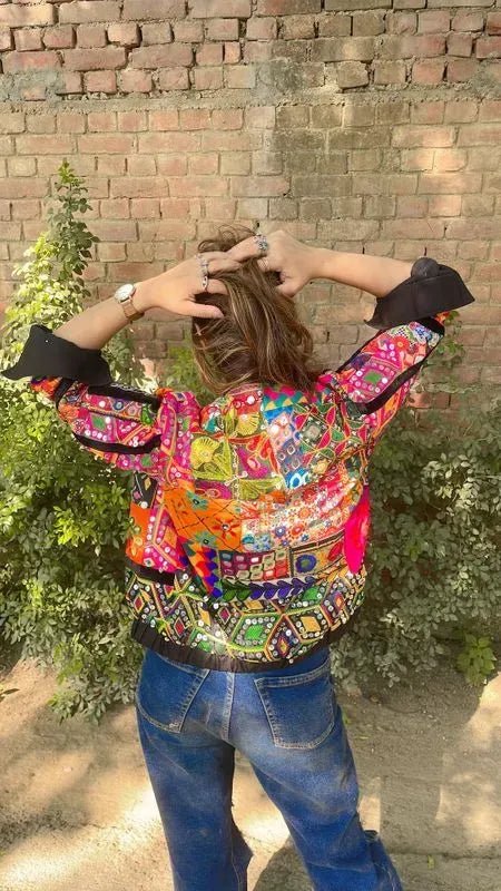 Boho bomber jacket