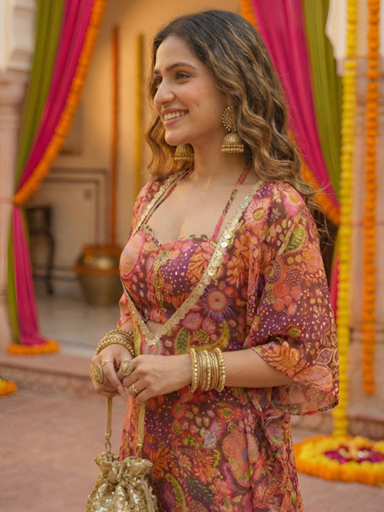 Rangbahar Floral Embellished Sharara Set