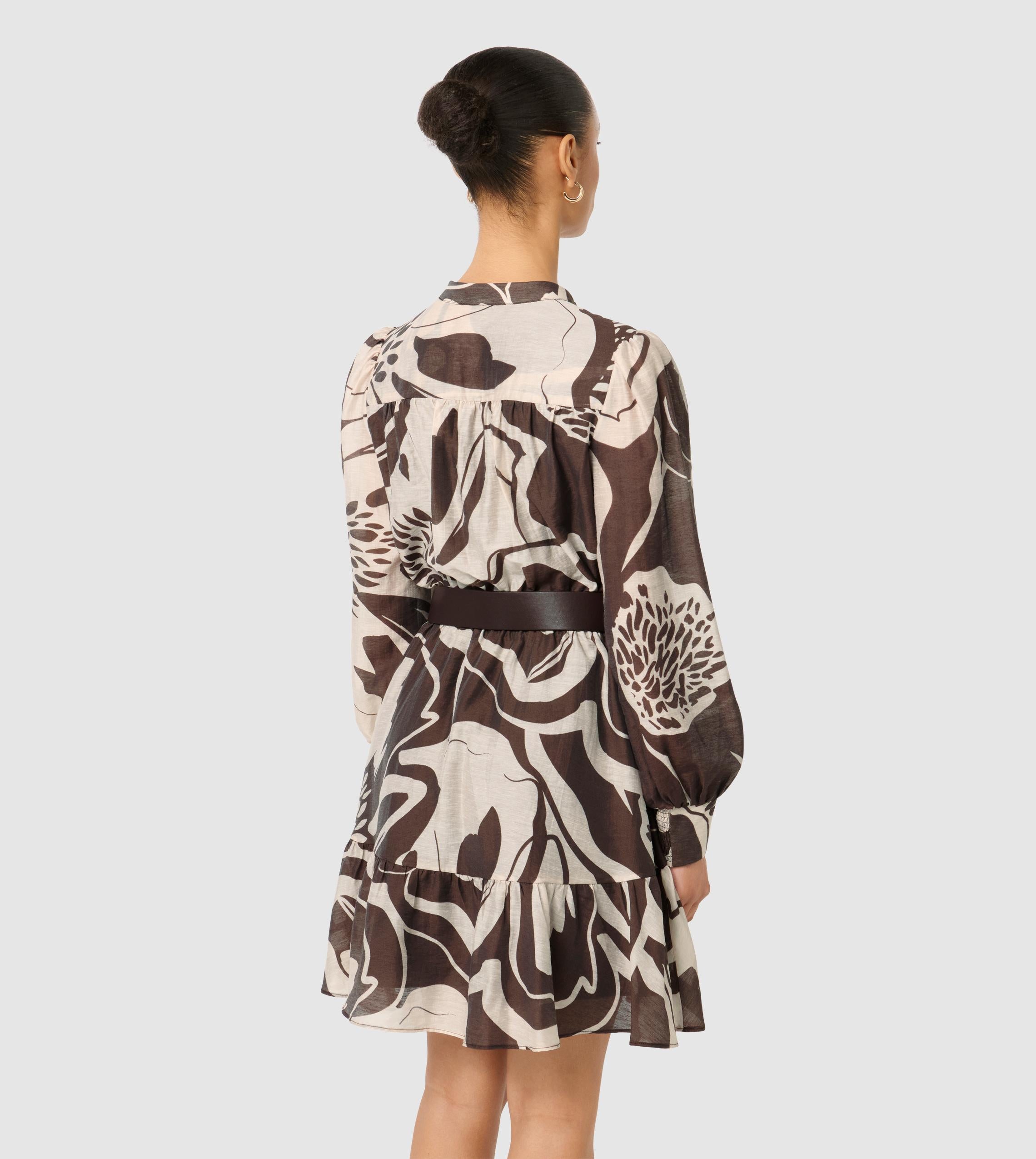 linen blend mini dress
