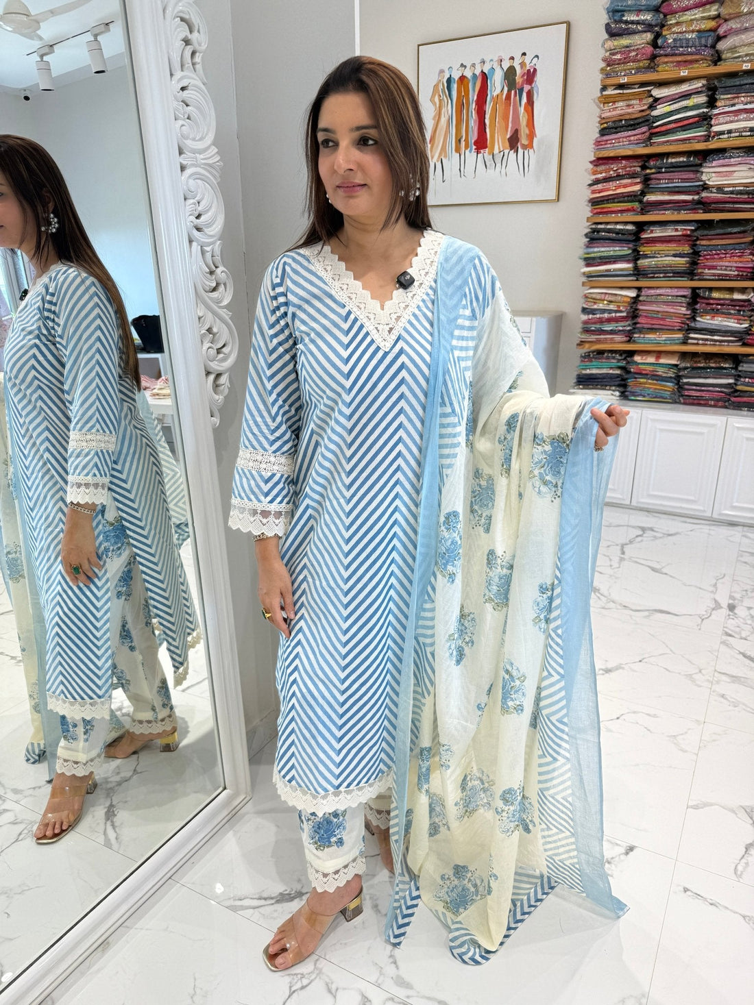 Floral cotton kurta set