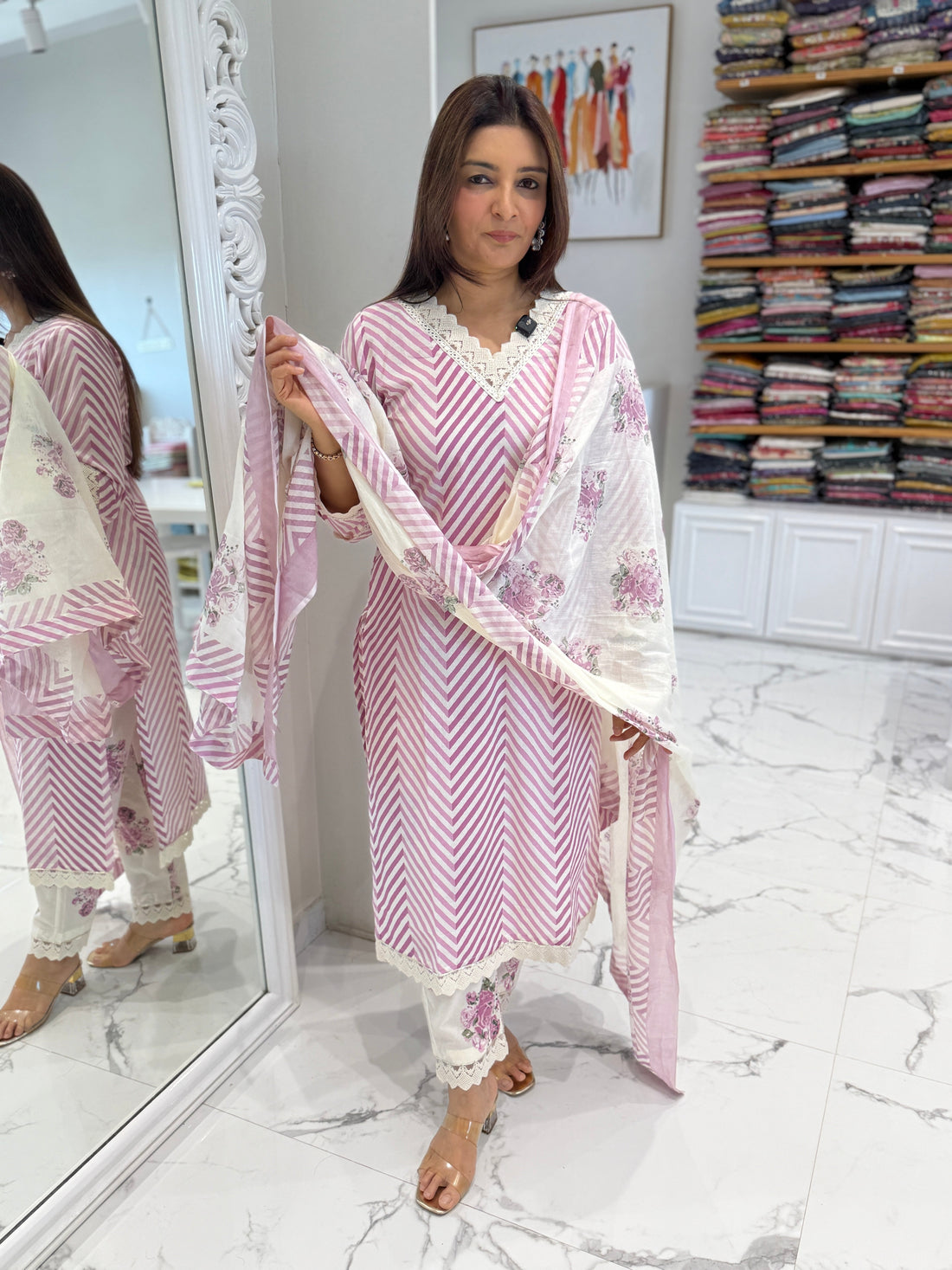 Floral cotton kurta set