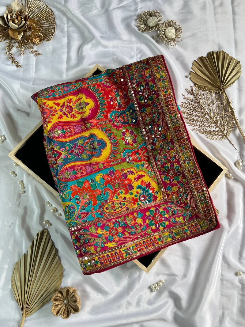 Monalisa Paisley Pure Viscose Saree With Ready-Made Blouse