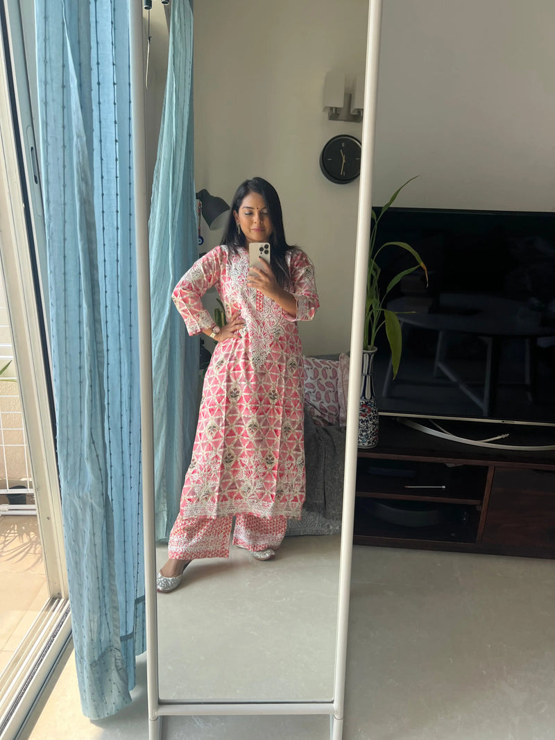 chikankari kurti set