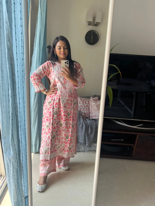 hand embroidered cotton kurti