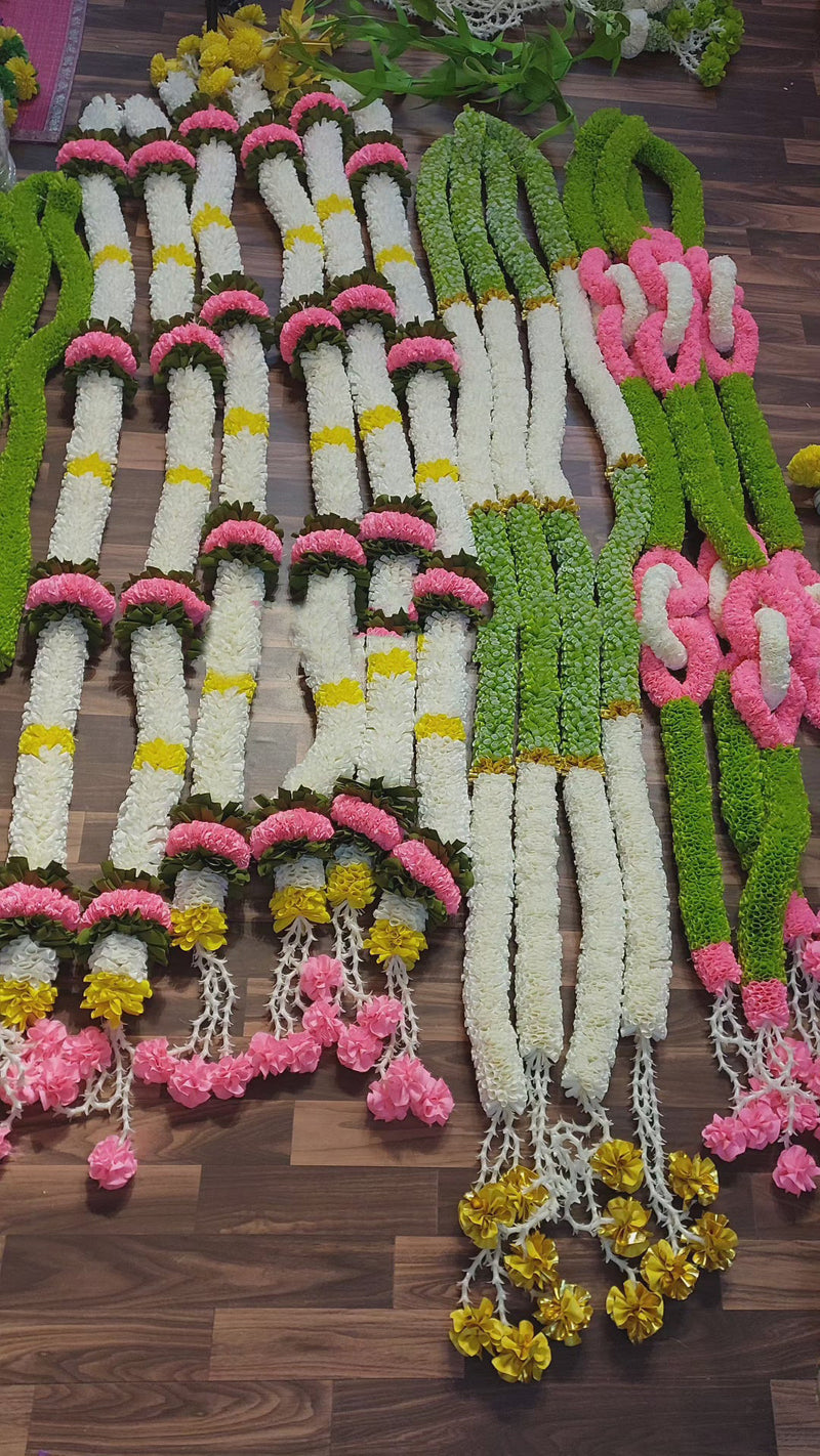 Pink Green White Garland Set