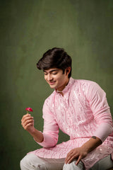 Pink kurta for men