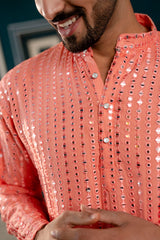 Mirror embroidered kurta