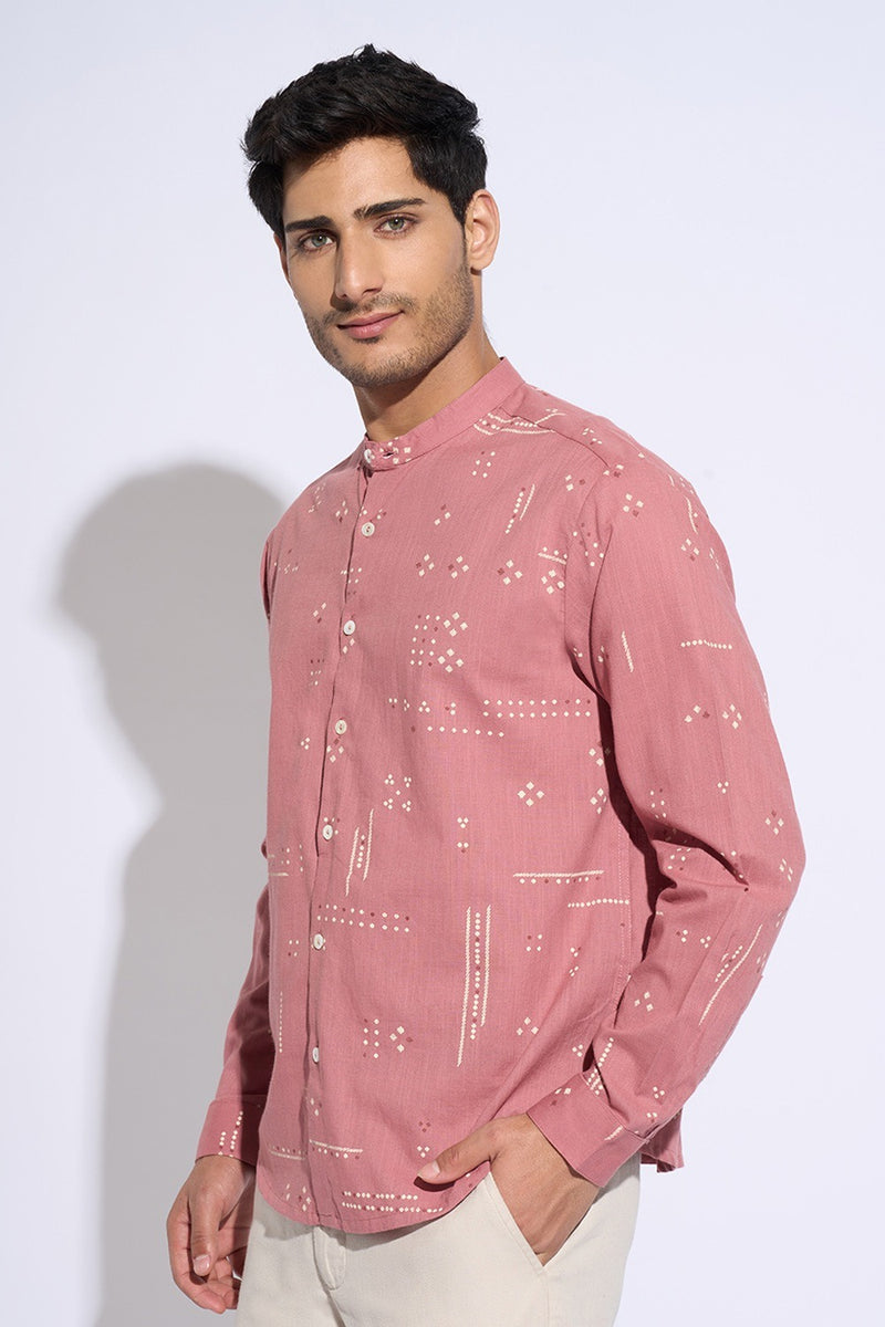 Long sleeve pink shirt men
