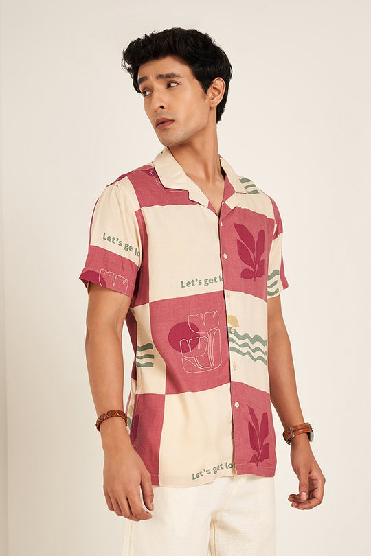 Printed rayon shirt for men