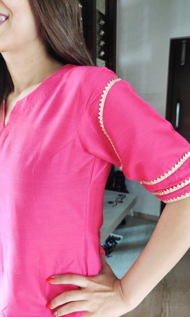 pink ethnic pant kurta