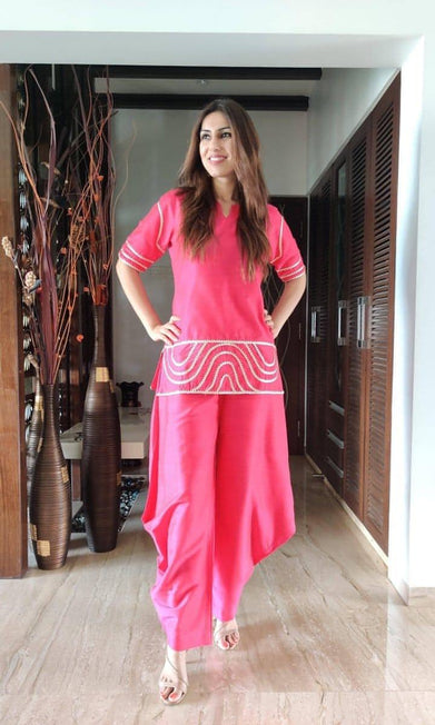 Pink Punjabi Pant Kurta Set