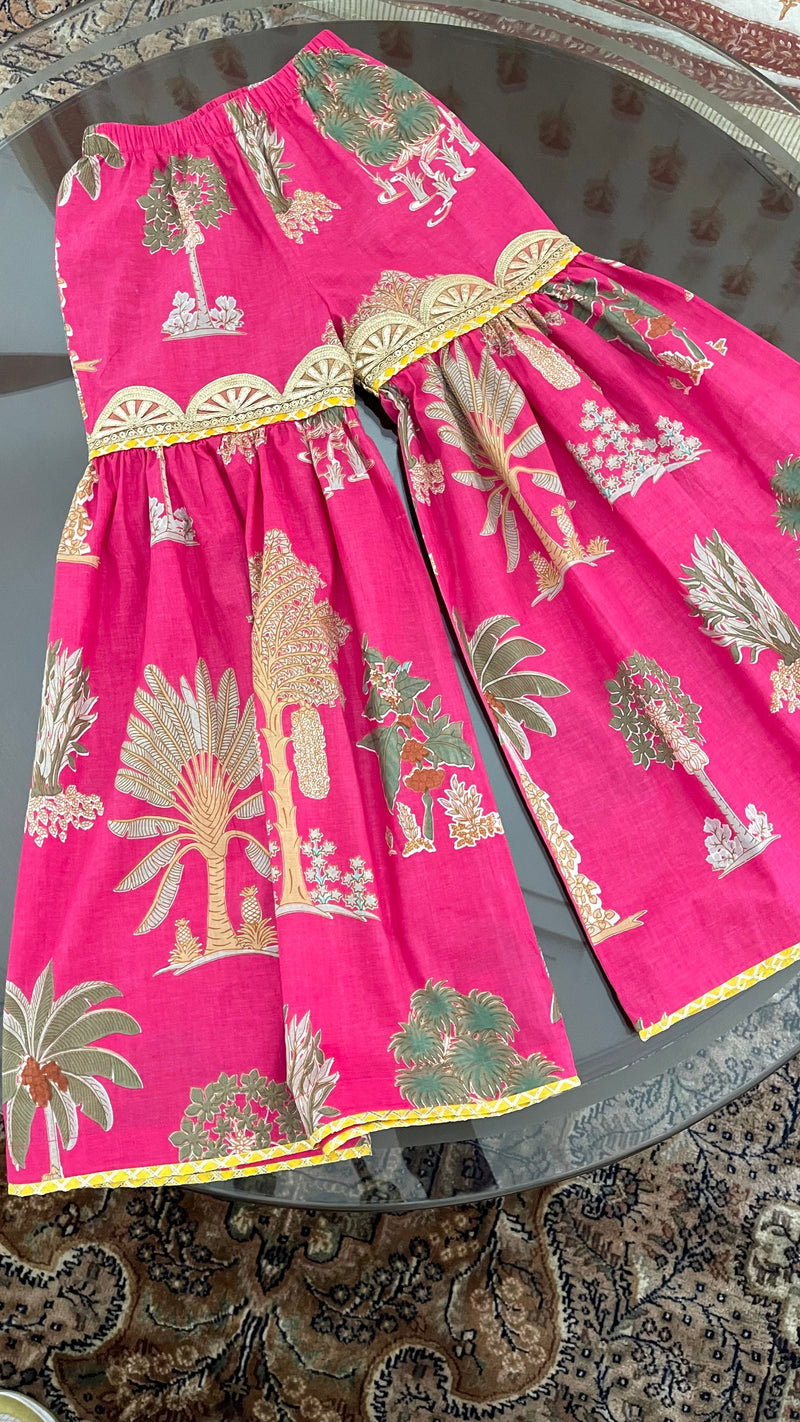 Pink Yoke Kids Sharara Set