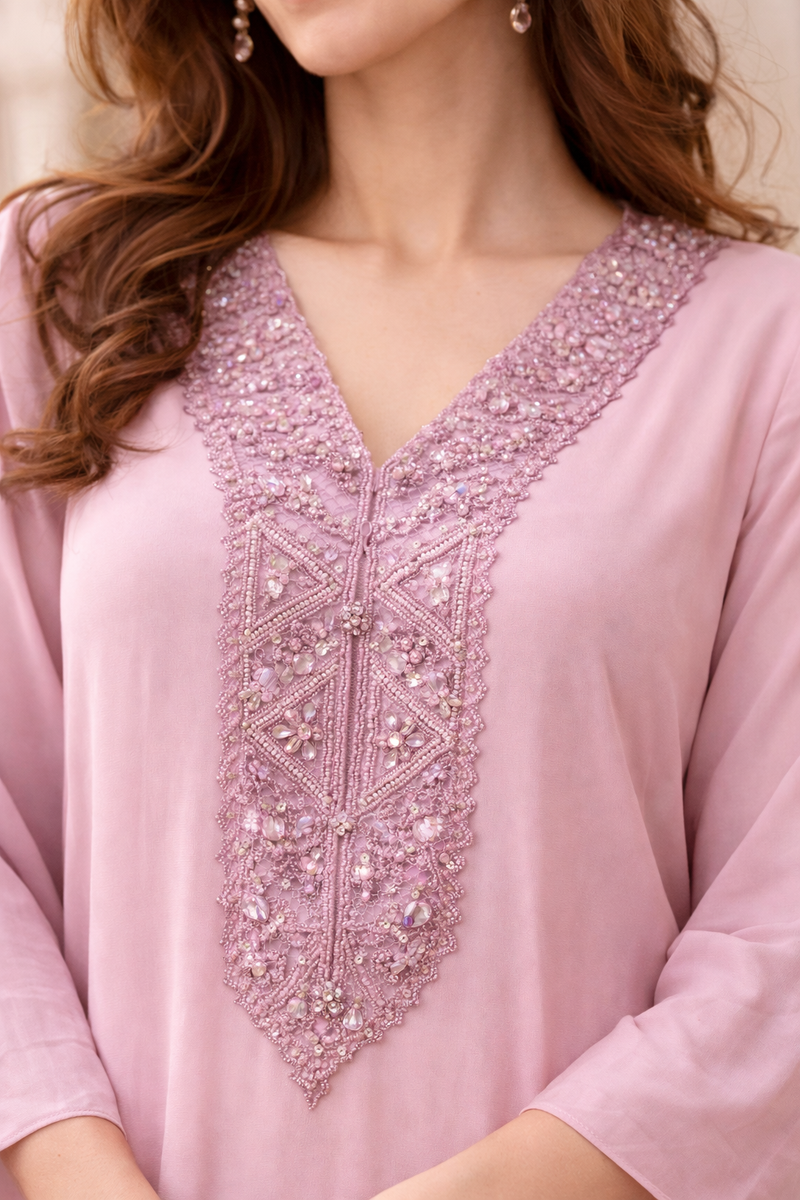 Nazaakat Embellished Mirrorwork  Kaftan Dress