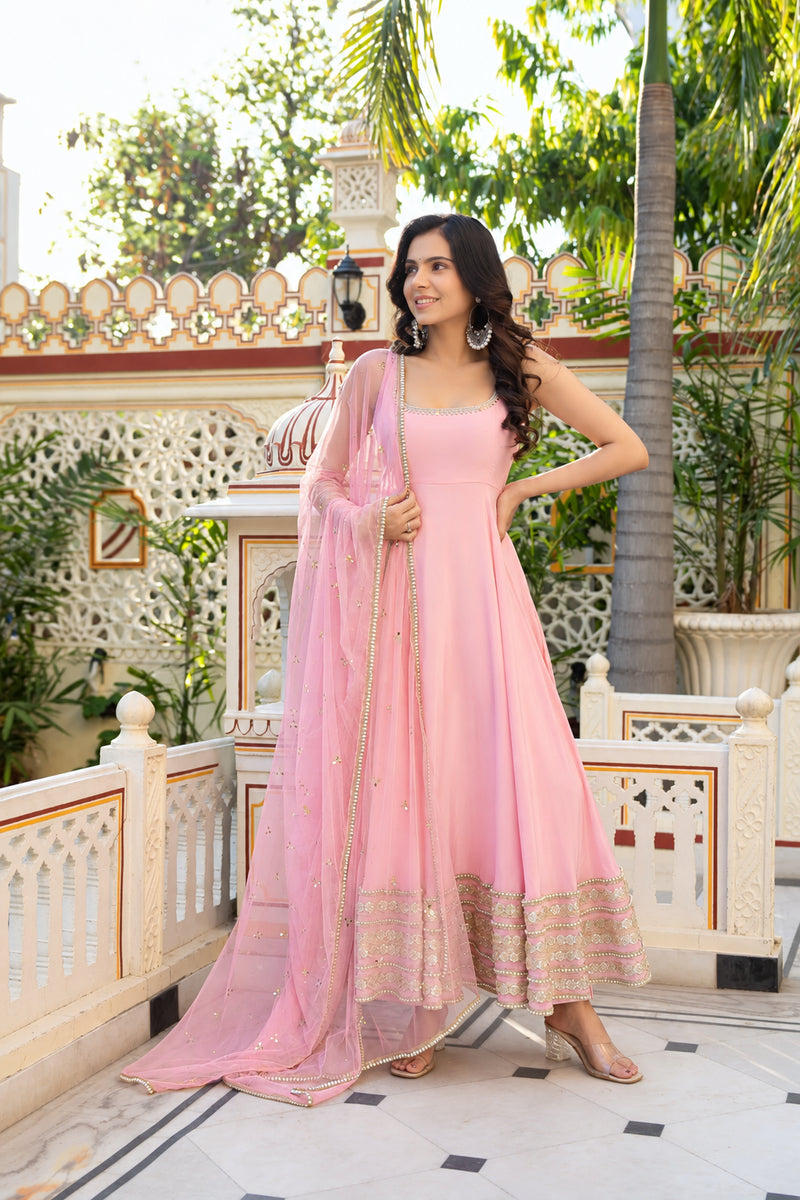 Gulabi Saaz Embroidered Anarkali Set