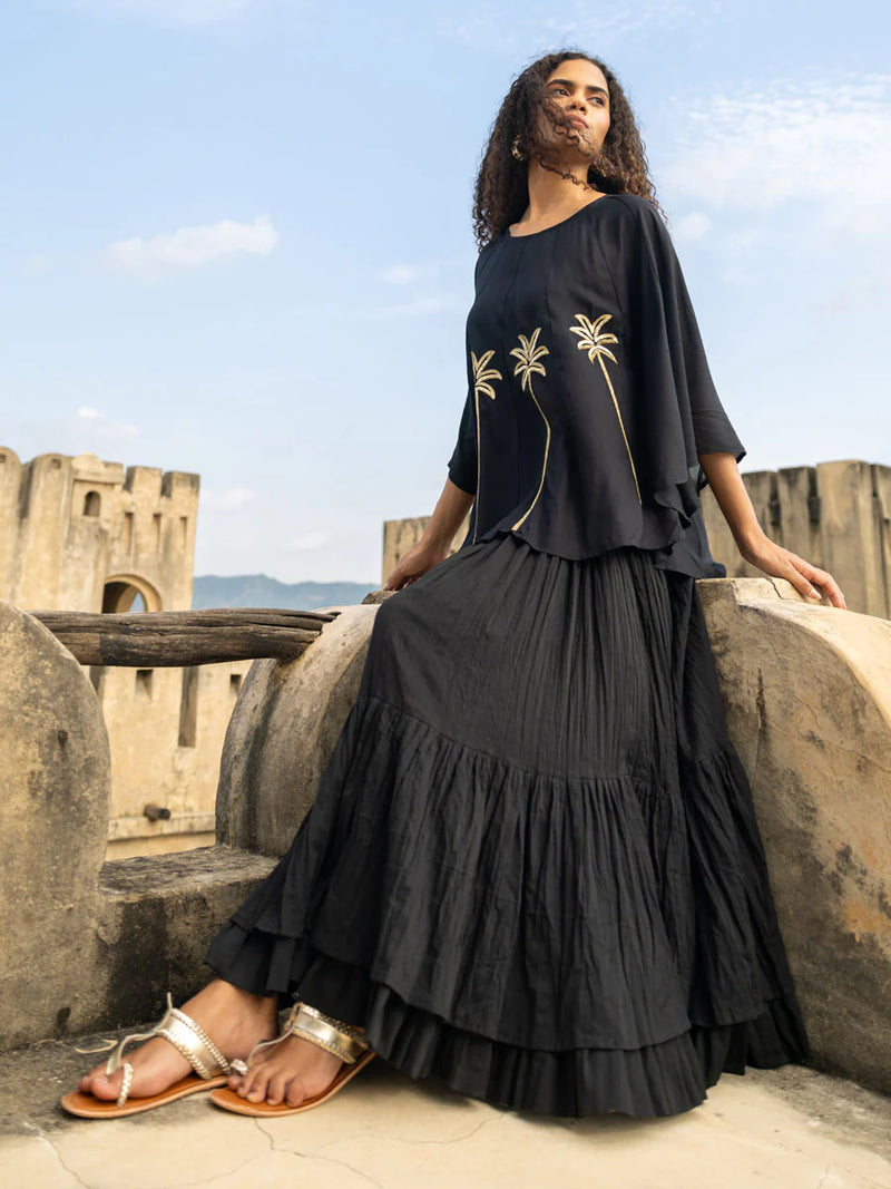 plus-size boho black set