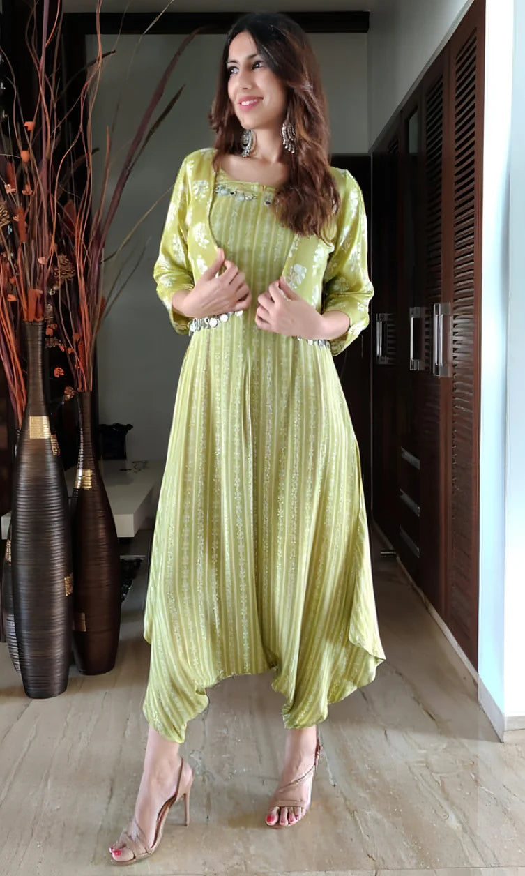 Pista Green Jumpsuit Set