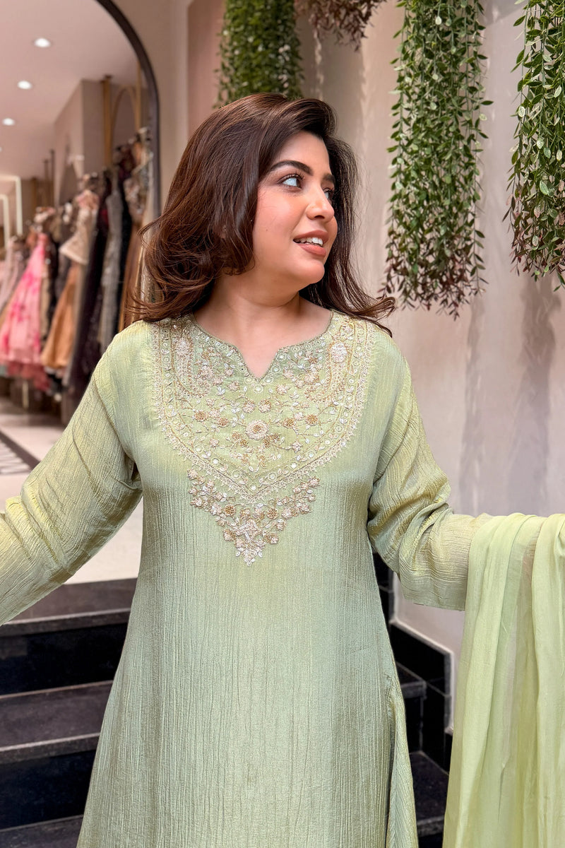 Mehr Mint Hand Embroidered Set