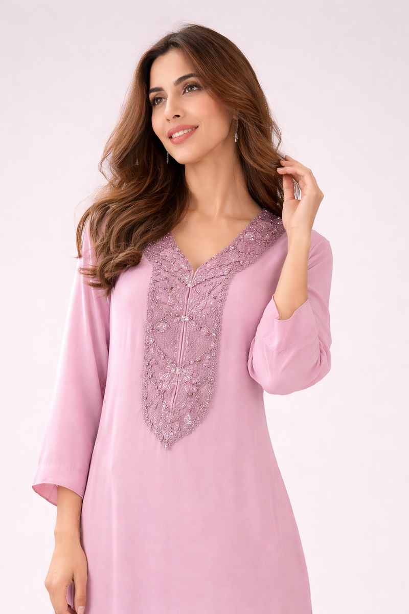 Nazaakat Embellished Mirrorwork  Kaftan Dress