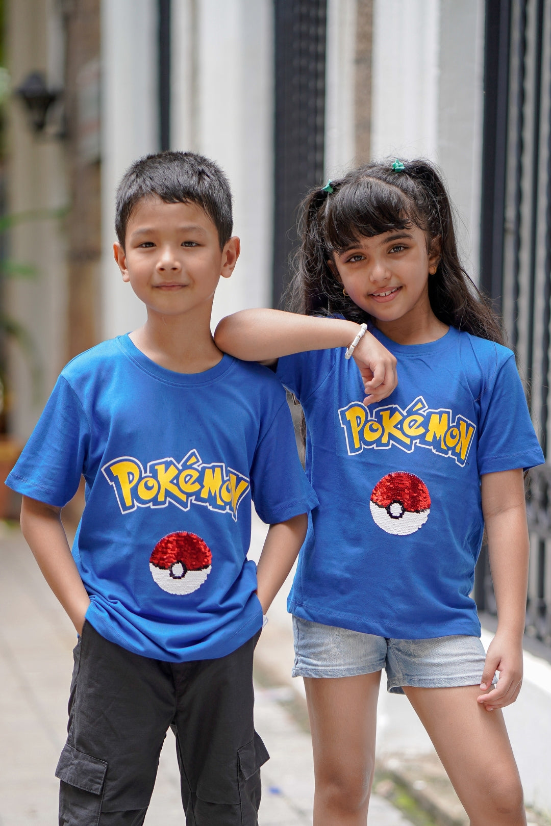 Pokeball Sequin Boys Blue T-Shirt