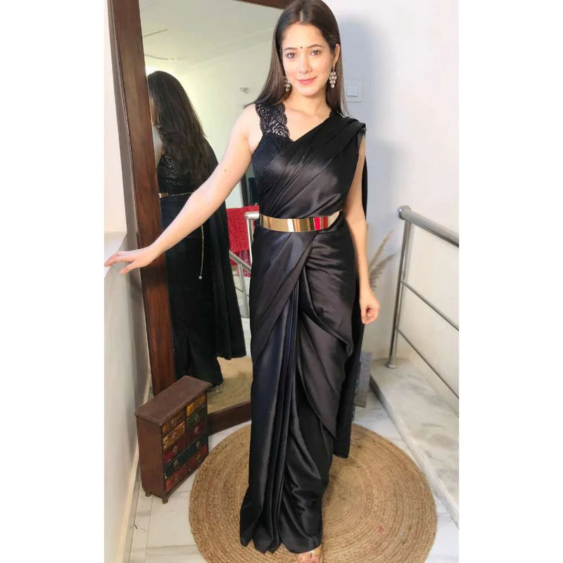 Pre-Draped 1 Minute Saree Golden