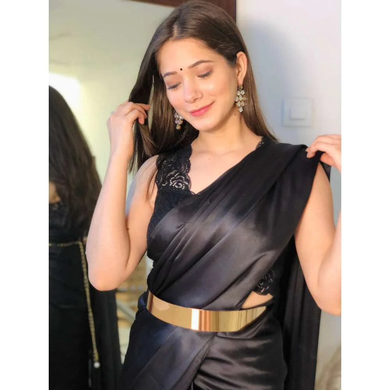 Pre-Draped 1 Minute Saree Golden