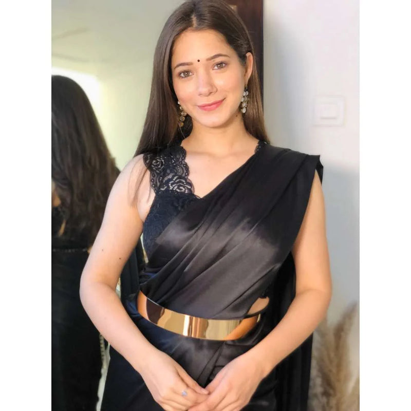 Pre-Draped 1 Minute Saree Golden