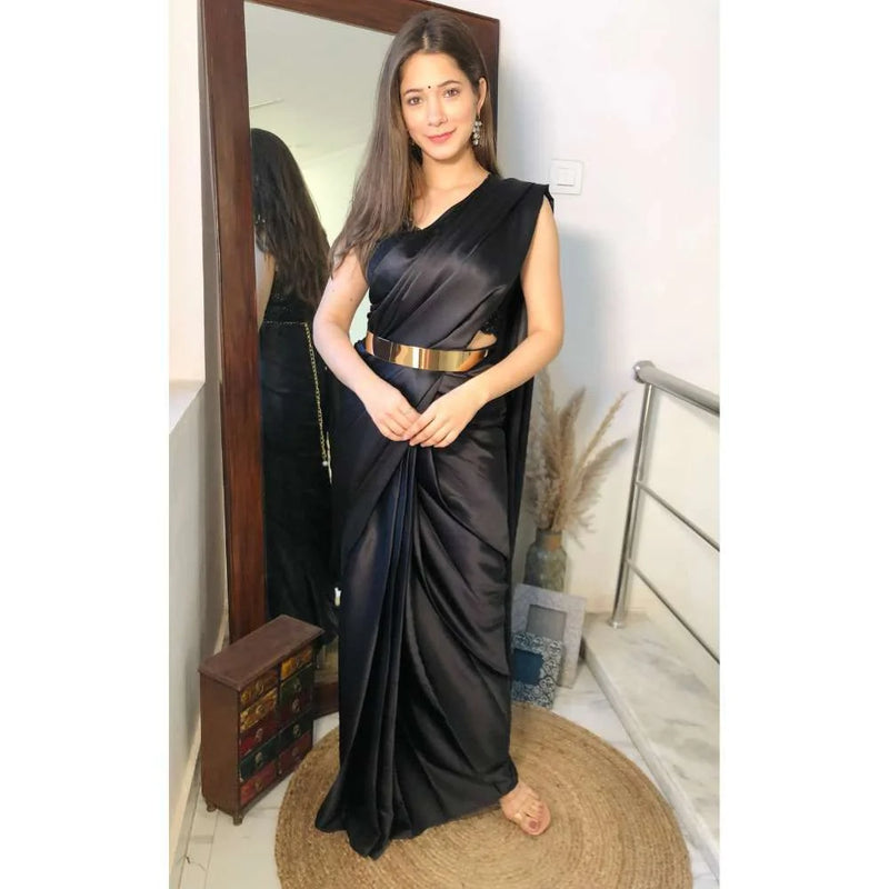 Pre-Draped 1 Minute Saree Golden