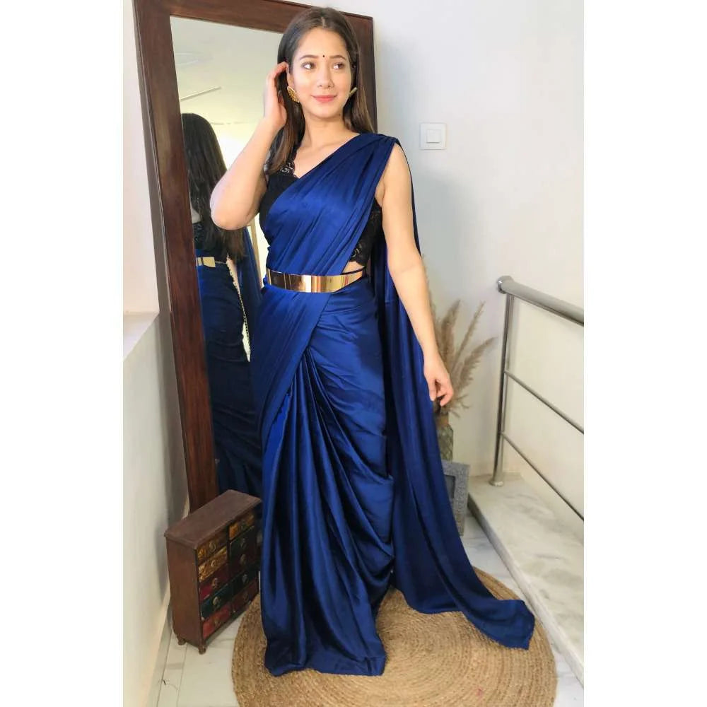Pre-Draped 1 Minute Saree Maroon