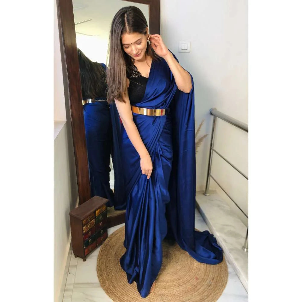 Pre-Draped 1 Minute Saree Golden