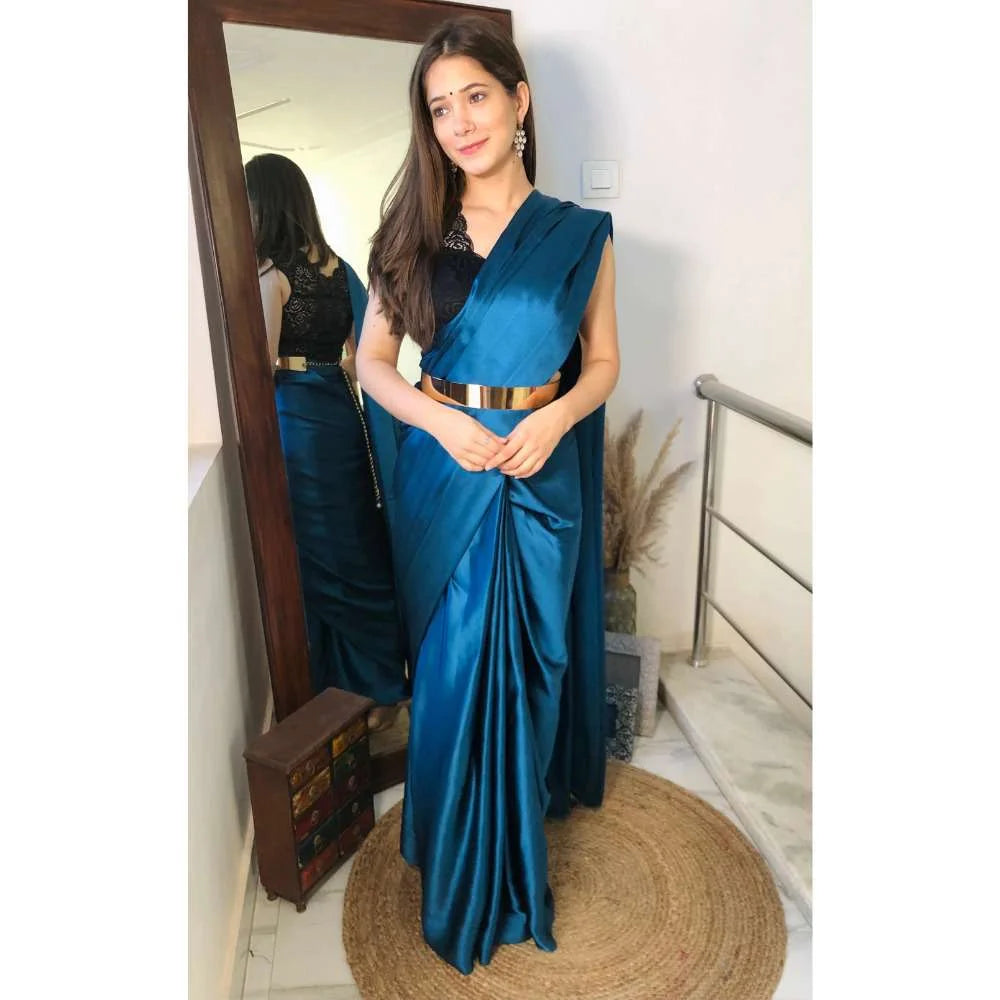 Pre-Draped 1 Minute Saree Golden