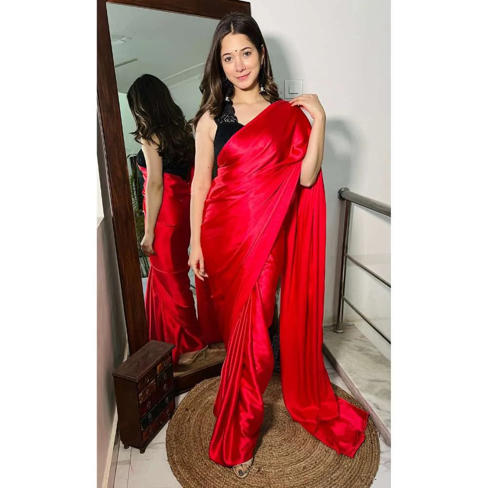 Pre-Draped 1 Minute Saree Maroon