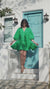 Anna Forest Green Cotton Midi Dress
