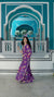 Purple Mirror Border Pure Crepe Saree