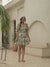 Anarie Green Cotton Short Dress