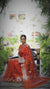 Banarasee Semi-Chiffon Orange Saree with Silver Zari