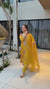 Mustard Kundan Organza Floral Suit