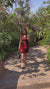 Red and Navy V-neck Short Dress Video