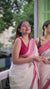 Iconic White Red Cotton Saree Video