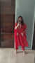 Red Leheriya Kaftan Coord Set