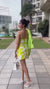 Yellow Printed Short Tube Dress