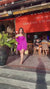 Rory Purple Coquette Draped Dress