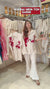 Rose Red Embroidery Off White Coord Set