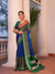 Women's Pure Ilkal Saree in Blue and Green Pallu