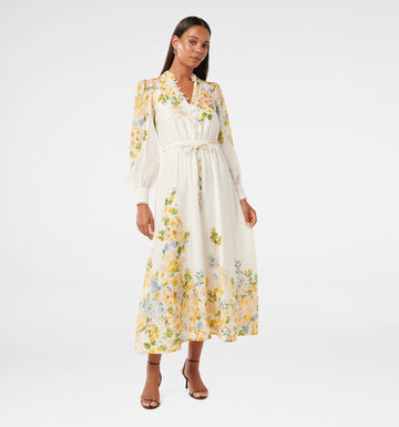 Primrose Trim Midi Dress for Women